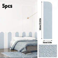 5pcs 5.9x23.62inch Wall Protection Film Geometric Arch Wall Panels, Self-Adhesive Semi-Circular Border Design, Multi-Color, Wipeable, For Bedroom, Living Room, Study, Easy Peel & Stick Removable - A - View 14