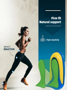 1/2 Pairs Silicone 3-Color Heel Pads, Anti-Slip Shock-Absorbing Half Insoles For Sports Shoes, Unisex Heel Cushions - Blue - View 5
