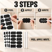 Storage Jar Label Sticker Set (20-Pack/40-Pack) With Marker; Adhesive-Free, Waterproof, Reusable Stickers; Kitchen Organizer Labels And Kitchen Containers – Erasable PVC Labels With Marker For Easy Organization, Perfect For Kitchen Storage - Multicolor - View 5