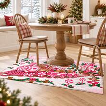 1 buah Karpet Area Natal Motif Kotak Surat Santa Warna Pink, Dekorasi Lantai Musiman Bertema Hadiah, Cocok untuk Kamar Bayi, Kamar Anak, Kamar Tidur, dan Dekorasi Rumah Liburan - MultiWarna - View 9
