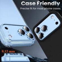 CASECOPS 3件組合金金屬相機鏡頭保護蓋，適用於 iPhone 18 Pro/18 Pro Max/17 Pro/17 Pro Max，9H 無縫貼合設計，防刮防指紋，全方位防刮防撞，高清鏡頭保留原相機畫質－冰川藍 - 藍色 - 查看 5