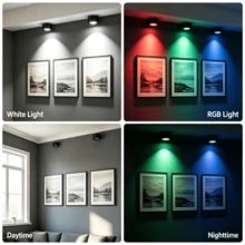 1/3pcs RGB Wireless Magnetic Drawing Lamp, 13 Color Modes And 2 RGB Dynamic Modes, Remote Control Dimming Atmosphere Lamp, Magnetic Battery Wall Lamp, With Timer Function, Bedroom Gallery Decorative Wall Lamp (Batteries Not Included) - Multicolor - View 11