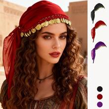 1pc Belly Dance Coin Headscarf Dance Performance Accessory Headwear Hat (Random Color Outer Packaging) - Multicolor - View 1