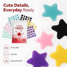 240PCS Star Pimple Patches, Multi-Color Hydrocolloid Spot Patches, Cute Star Shape Face Stickers, Day & Night Use, Easy Apply Daily Skin Care Accessories - Multicolor - View 5