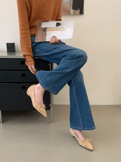 Gentle Bow Pointed Toe Shoes For Women, 2026 Autumn/Winter New Khaki Suede Low Vamp Invisible Height Increase Retro Commute Date Versatile Elegant Women's Shoes
