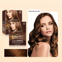 MOKERU 250ml/10pcs Pewarna Rambut - Sampo Pewarna Rambut Cepat - Tersedia dalam Warna Cokelat Muda, Cokelat Tua, dan Hitam - Mengandung Berbagai Bahan Alami - Menciptakan Warna Rambut yang Indah - Menutupi Uban dengan Sehat - Cocok Digunakan Sepanjang Tahun - MultiWarna - View 10