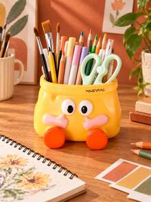 1pc Creative Cartoon Pen Holder Desktop Storage Organizer Multifunctional Office Storage Box Pen Box Large Capacity Cute - Multiple Styles - View 4
