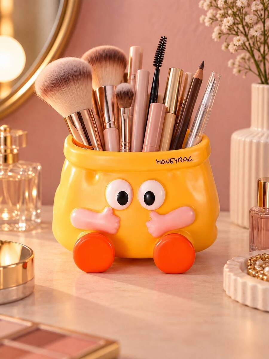 1pc Creative Cartoon Pen Holder Desktop Storage Organizer Multifunctional Office Storage Box Pen Box Large Capacity Cute - Multiple Styles - View 1