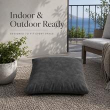50x50 Cm Modern Square Floor Pillow – Soft And Comfortable Tufted Seat Cushion - Dark Grey - View 4