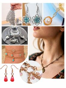 Set Pengait Lobster Ring Multi Ukuran dengan Kotak Penyimpanan Berbentuk Bunga, Cocok untuk Membuat Kalung, Gelang, dan Perhiasan Buatan Tangan Sendiri - J74-D - View 6