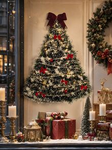 1 cây đèn trang trí cây thông Noel treo tường DIY di động, phù hợp cho nhà ở, cửa hàng và trang trí Giáng sinh, quà Giáng sinh cho bé trai và bé gái, dùng pin AA (không kèm pin) - Trắng ấm - Xem 8
