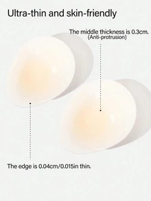 2pcs/Pack Women's Adhesive Teardrop-Shaped Lifting Breast Pads, Invisible Seamless Ultra-Thin Design, Not Suitable For Bikini Inner, Not Reusable, Suitable For Multiple Occasions, Enhances Slimming - Thin style - View 6