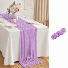 10 Pack Beige Cheesecloth Table Runners, Soft Crinkle Gauze Table Runners, Boho Rustic Sheer Cheese Cloth Table Decor For Wedding Reception, Bridal Shower, Baby Shower, Birthday Party, Holiday Events, Farmhouse Dining Table And Home Decor - Lavender Purple - View 22
