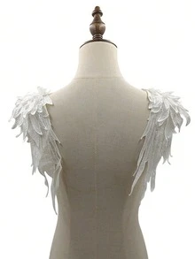 2pcs Embroidered Wing Patches DIY Lace Accessories, Multi-Layer Large Angel Wings Embroidered Flower Applique. Exquisite Embroidery Craftsmanship Multi-Layer 3D Wing Design. Suitable For COSPLAY Costume Decoration, Friends Gathering Outfit, Halloween Events, Theme Parties, DIY Clothing Modification. Eye-Catching Versatile Personalized Embroidered Patch Gift - Multicolor - View 5