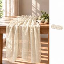 10 miếng khăn trải bàn vải xô màu be phong cách Boho, khăn trải bàn vải xô mộc mạc bán trong suốt trang trí tiệc cưới, tiệc đón cô dâu, tiệc mừng em bé, tiệc sinh nhật, yến tiệc, bàn ăn phong cách nông trại, trang trí trung tâm bàn, tiệc và trang trí nhà cửa - Màu be - Xem 17
