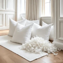 CLSUPER 18x18" 20x20" 21x21" 14x21" White Down Goose Down Pillow Insert, 100% Pure Cotton Fabric, Fluffy And Full Cushion Core, Washable, Quick Rebound, Breathable, Good Support, Suitable For Bed, Sofa, Armchair Home Decor Throw Pillow - White - View 5