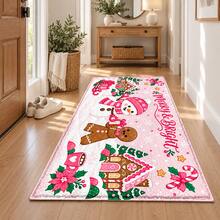 1pc Pink Candy Train Christmas Floor Mat, Fantasy Holiday Room Decor, Suitable For Kids Room, Game Room, Living Room And Christmas Party - Multicolor - View 7