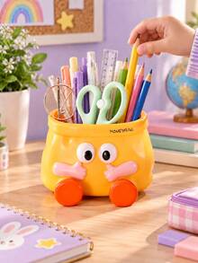 1pc Creative Cartoon Pen Holder Desktop Storage Organizer Multifunctional Office Storage Box Pen Box Large Capacity Cute - Multiple Styles - View 6