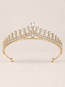 1PC Kids Pink Crown Rhinestone Hair Accessory, Simple Court-Style Princess Hairpiece For Weddings, Flower Girls, Birthday Parties, And Holiday Gifts - Multicolor - View 8