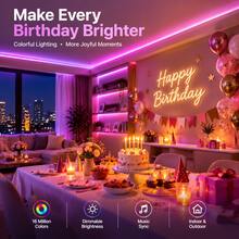 RGB LED Mood Light Strip, USB Plug And Play, 3-Key Control, Self-Adhesive & Cuttable, Multi-Color Dynamic Modes, Decor Light For TV, Cabinet, Gaming Setup, Wall Decor - 3Key RGB - View 5