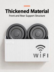 1pc Wall-Mounted WiFi Router Storage Box, Striped Cable Management Organizer, Hollow Ventilated Modem Hiding Box, Suitable For Power Strip, Wires, Cables, Essential Floating Wall Display Rack For Home Office, Rental Apartment, College Dorm - Multiple Styles and Colors - View 10