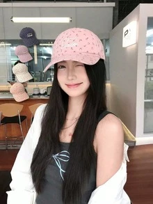 1pc Embroidered Letter & Ditsy Floral Soft Top Baseball Cap, Versatile Sun Protection Hat For Women - Multicolor - View 10