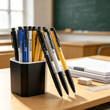 40/60pcs Classic Multicolor Retractable Ballpoint Pens (40pcs/60pcs, Random Colors). Non-Slip Grip With Black Clip, Smooth Retraction And Fluid Writing. Suitable For Office, Study And Daily Recording, Large Capacity Bulk Set For Multi-Person Sharing, Practical Stationery For Efficient Office Work. - Multi-color - View 5