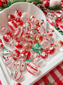 Bộ 5 hạt tráng men series Giáng Sinh làm phụ kiện DIY, gồm họa tiết ông già Noel, cây thông Noel, người bánh gừng, người tuyết và các mẫu khác, phù hợp làm trang sức hạt như vòng tay, dây chuyền và dây treo điện thoại - Nhiều màu - Xem 2