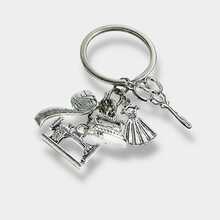 1pc Creative Sewing Machine Scissors Iron Dress Tape Measure Accessory Combination Keychain Mother's Day DIY Jewelry Gift - Multicolor - View 7