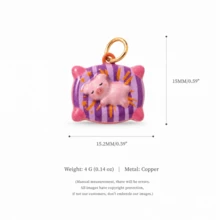 1pc Beautiful Unique Assorted Enamel Pendants, Cute Mini Mixed Design Metal Charms With Jump Rings, Fairy Animal And Dessert Pendants, Lead And Nickel Free, DIY Handmade Jewelry Supplies For Bracelets, Necklaces, Keychains And Packaging Decorations - Multicolor - View 6