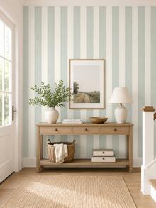 SUPSTICKER Neutral Linen Striped Self-Adhesive Wallpaper, Removable, 3 Sizes 15.75*78.74/118.11/196.85 Inches, Home Decor - Multicolor - View 3