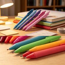 40pcs Macaron Pastel Matte Retractable Gel Pens, Multi-Color. Smooth Writing With Comfortable Matte Barrel For Students, Office, And Daily Notes. - Multi-color - View 5
