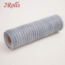 1/2 Roll Decorative Mesh Ribbon - 10 Inch X 30 Feet Per Roll, Metallic Foil Mesh Ribbon, Suitable For Wedding, Birthday, Halloween, Thanksgiving, Christmas, New Year DIY Gift Decoration And Home Decor - Multicolor - View 51