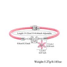 1件新款經典字母與花卉可調節女款手鍊 - 銀色 - 查看 2