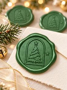 20/30/60pcs Christmas Wax Seal Stickers, Invitation Envelope Seal Stickers, Self-Adhesive Wax Seal Stickers, Suitable For Christmas, Party, Envelope, Gift Packaging - Christmas Tree 2 (Green) - View 7