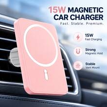 15W Universal Fast Charging Magnetic Wireless Car Phone Holder, Strong Suction Cup, One-Click Installation, Wide Compatibility, Seamless Charging For Car Navigation, Compatible With Iphone/Smartphones, Quick And Convenient - General Purpose - View 13