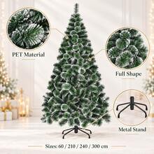3D Snow Flocked Christmas Tree, PET Holiday Tree For Home Decor - Green - View 8