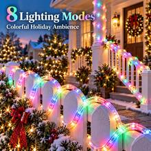 Christmas Lights Multicolor LED Rope Lights USB Powered Flexible Clear Tube String Lights 7M/12M/17M/22M 8 Modes Colorful Glow For Christmas Tree Bedroom Window Garden Patio Balcony Party Wedding Holiday Home Decor - Colored Light - View 7