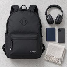 Unisex Black Casual Backpack Large Capacity 20L Lightweight Outdoor Daypack With Front Pocket For Travel School Work - Black - View 3