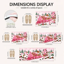 1 buah Karpet Area Natal Motif Kotak Surat Santa Warna Pink, Dekorasi Lantai Musiman Bertema Hadiah, Cocok untuk Kamar Bayi, Kamar Anak, Kamar Tidur, dan Dekorasi Rumah Liburan - MultiWarna - View 3