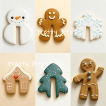 Christmas Tree Snowflake Cookie Cutter Gingerbread Man Gingerbread House Snowman Biscuit Mold Winter Holiday Cake Decorating Tools - White - View 13