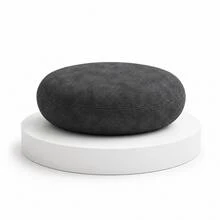 Modern Round Floor Pillow – Soft-Touch Matte Fabric Cushion For Living Room, Patio, And Kids' Play Areas - Dark Grey - View 9