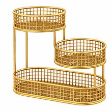 1pc 3-Tier Metal Fruit Basket Rack, Space-Saving Kitchen Countertop Storage Shelf, Modern Metal Wire Fruit Vegetable Snack Bread Storage Rack, Suitable For Kitchen Pantry Dining Room, Home Decor Housewarming Christmas Gift - Multicolor - View 7