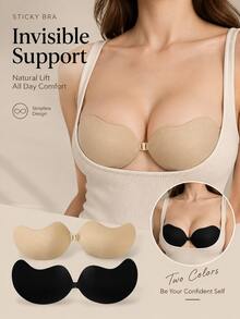1pc Mango-Shaped Adhesive Bra, Suitable For Evening Gowns, Parties, Dinners, Graduation Ceremonies, Dates, Music Festivals And Other Occasions, All Year Round - Multicolor - View 1