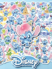 50pcs Disney Stitch Cartoon Pattern Stickers, Self-Adhesive Asymmetrical Shaped Stickers, Suitable For Scrapbooking And Notebooks - Ideal Christmas Gift - Multicolor - View 9