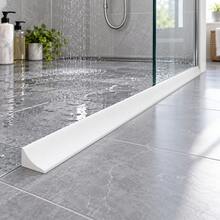 1pc 1m/39.37inch Silicone Self-Adhesive Kitchen Sink Edge Water Barrier Strip, Countertop Edge Decorative Strip - Anti-Drop Edge Strip, Bathroom Vanity Water-Resistant Countertop Splash Guard Strip, Easy Installation - Trimmable - A - View 3