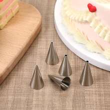 6/12pcs Round Piping Tips Set, Stainless Steel Cream Piping Tips, Used For Decorating Cupcakes And Small Cakes, Cake Lettering Cream Piping Tips, Baking Cookies And Cream Puffs Piping Tips Accessories - Multicolor - View 5