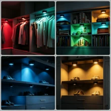 1/3pcs RGB Wireless Magnetic Drawing Lamp, 13 Color Modes And 2 RGB Dynamic Modes, Remote Control Dimming Atmosphere Lamp, Magnetic Battery Wall Lamp, With Timer Function, Bedroom Gallery Decorative Wall Lamp (Batteries Not Included) - Multicolor - View 7