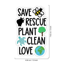 1PC Nature Decal Sticker, Save The Bees Climate Slogan Vinyl Sticker For Kindle Laptop, Waterproof Wildlife Sticker For Water Bottle Journal Travel Case, Positive Gift For Environmentalists - Multicolor - View 2