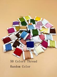 [50pcs/Pack]6-Strand Pre-Wound Embroidery Thread Set, Pre-Wound Design For Convenient Use, Rich Colors With Strong Versatility, Suitable For Cross Stitch, Creative Embroidery, Handmade Ornaments And Other Embroidery Scenarios, Random Colors - Cross Stitch Floss Bobbin - View 1